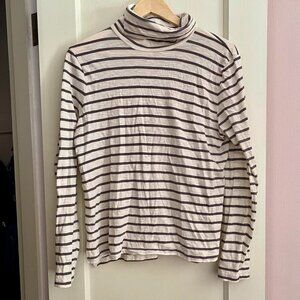 Madwell whisper cotton striped turtleneck